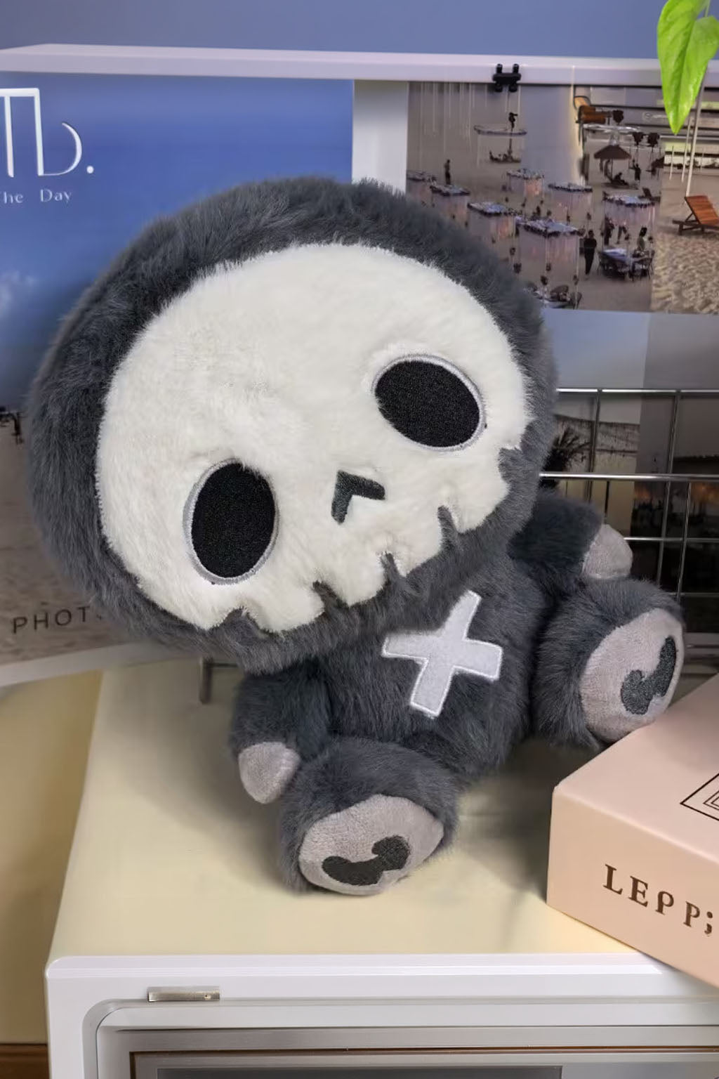 Cute Emo Goth Skull Anime Video Game Dungeon Grim Reaper Stuffed Animal Toy