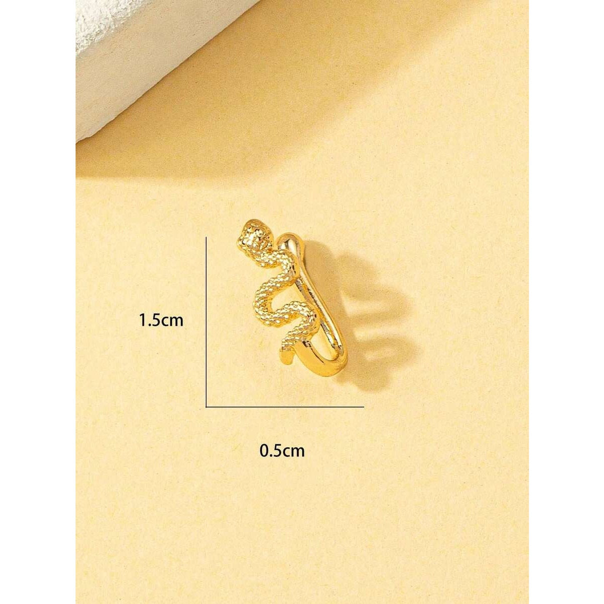 1 pc Elegant Gold Golden Tone Snake Faux Nose Ring, No Piercing Nose Clip