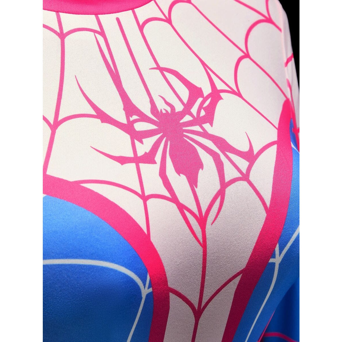 Spider Girl, Spider Woman, Blue & Pink Superhero Sexy Bodysuit Cosplay Outfit XS