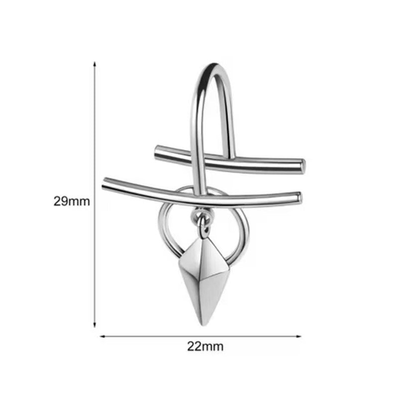 Silver Lip Cuff Dangle Charm Fake Lip Ring Non Piercing Minimalist Punk Jewelry