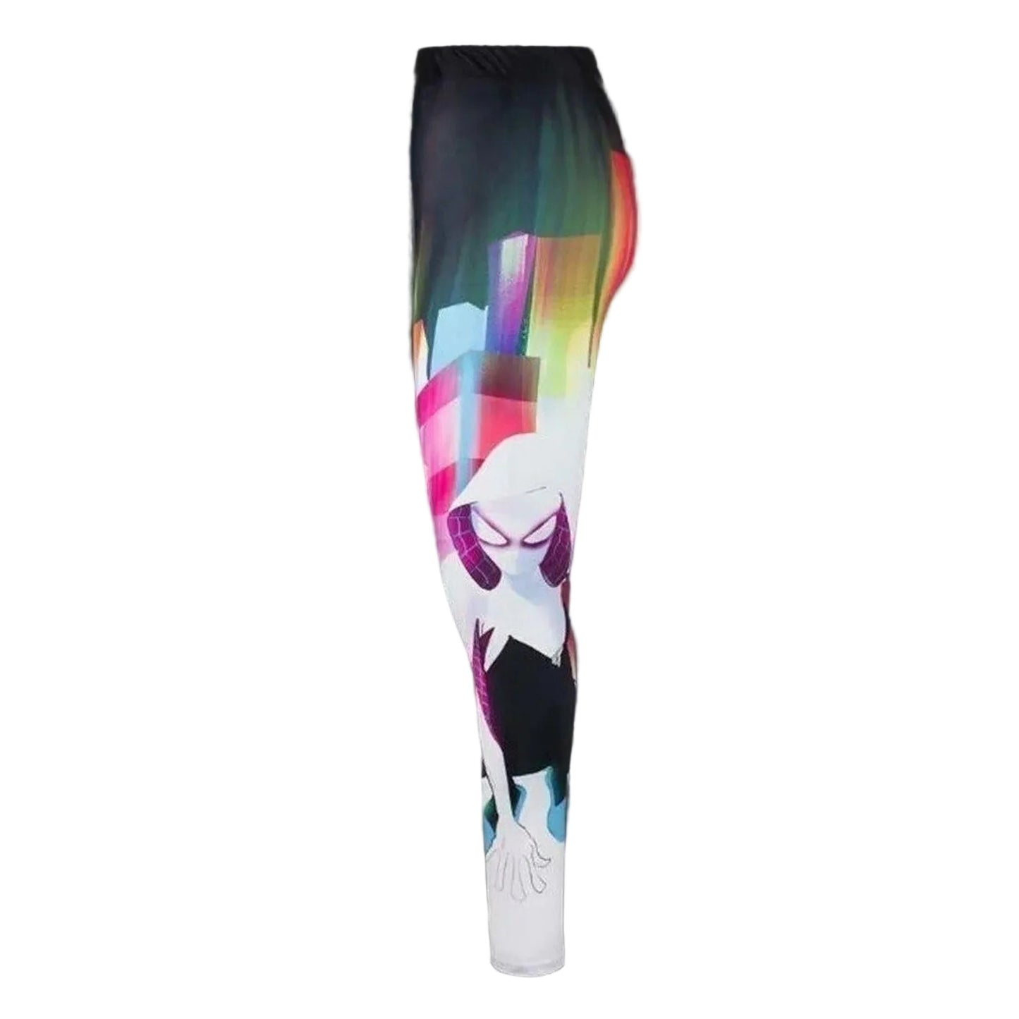 Marvel Spiderman SpiderGwen, Gwen Stacy Rainbow Geometric Spiderwoman Leggings