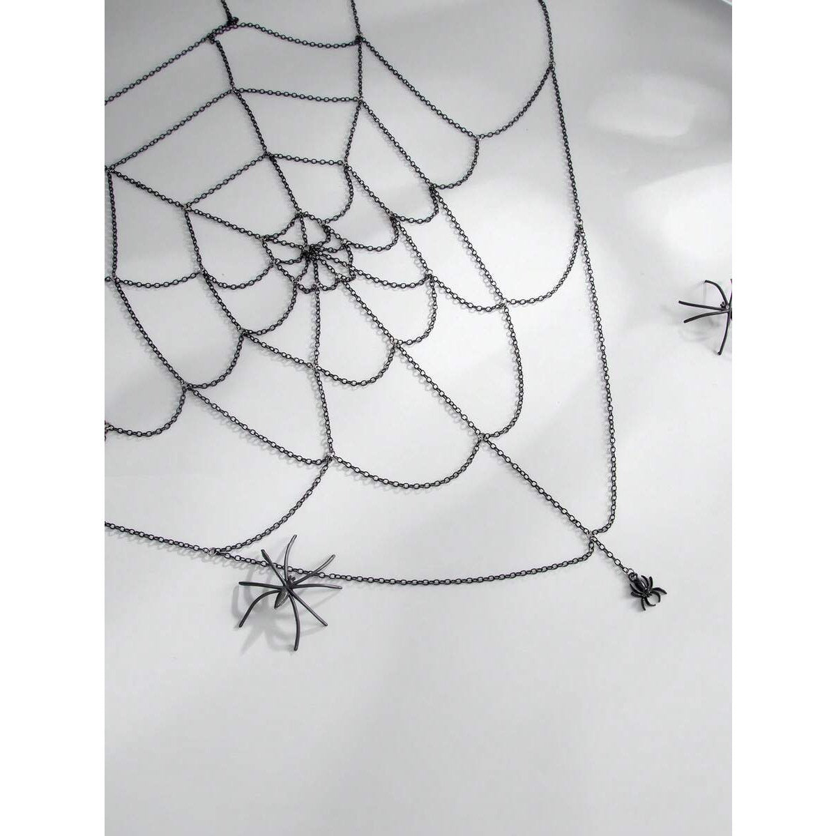 Gothic Goth Halloween Black Spider Web Back Chain Harness Body Jewelry