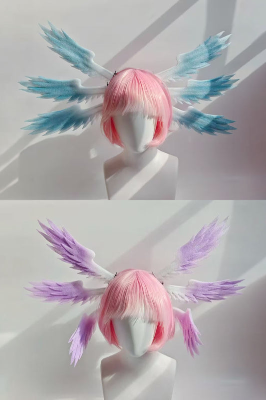 6x Angel Wings lightweight Foam Anime Cosplay Prop Headpiece Hair Clips