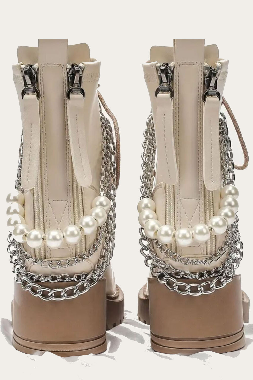 2pcs Decorative Elegant Chic Pearl & Chain Shoe Boot Anklet Chain Set