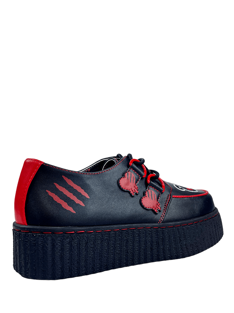 YRU x Gloomy Bear Goth Emo Krypt Creeper Shoes - Black / Red