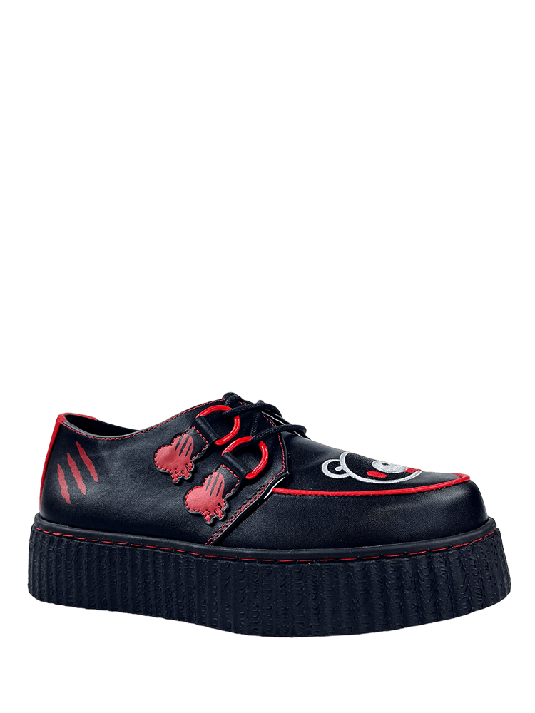 YRU x Gloomy Bear Goth Emo Krypt Creeper Shoes - Black / Red