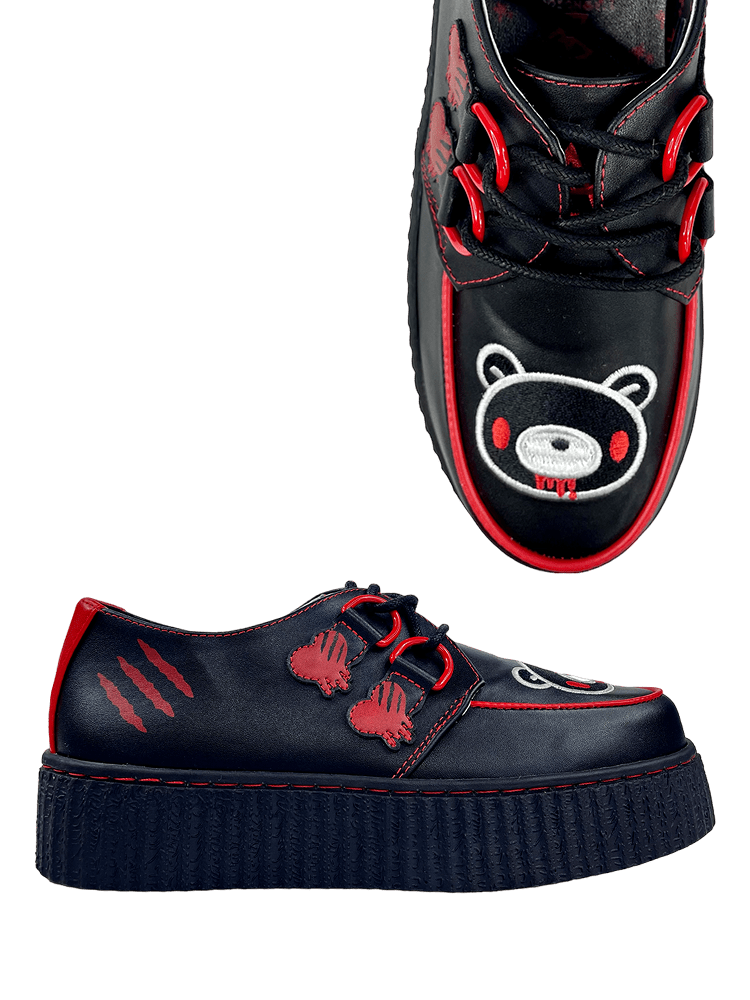 YRU x Gloomy Bear Goth Emo Krypt Creeper Shoes - Black / Red