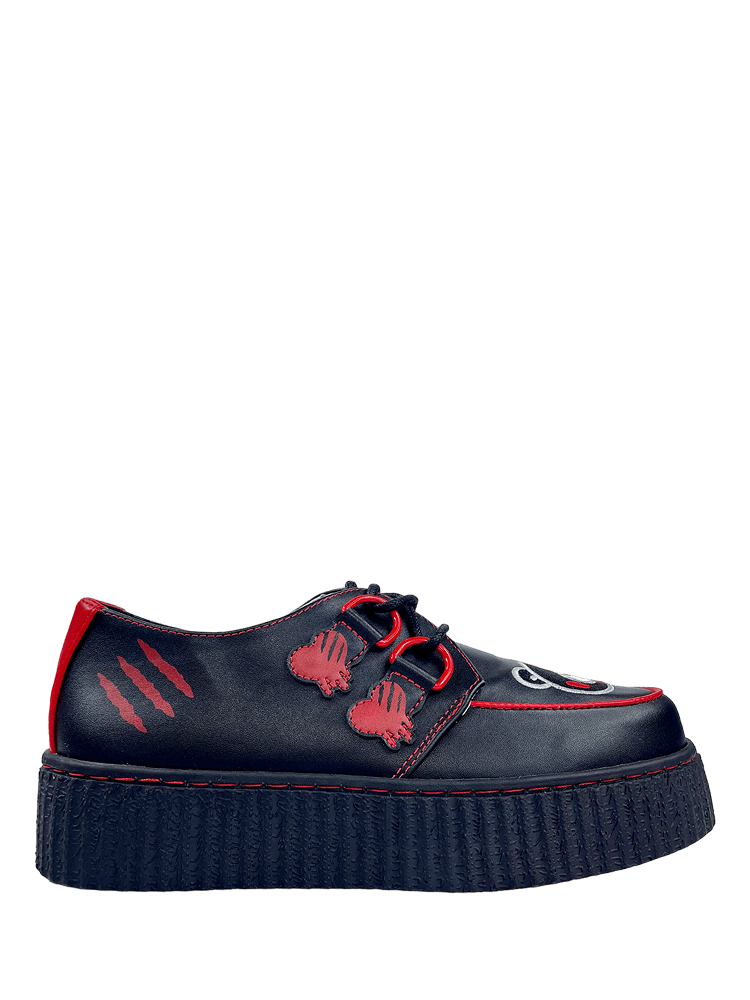 YRU x Gloomy Bear Goth Emo Krypt Creeper Shoes - Black / Red