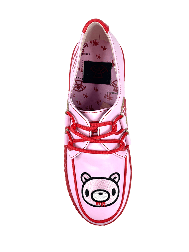 YRU x Gloomy Bear Goth Emo Krypt Creeper Shoes - Pink / Red