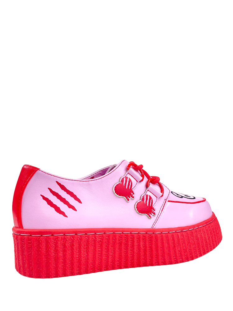 YRU x Gloomy Bear Goth Emo Krypt Creeper Shoes - Pink / Red