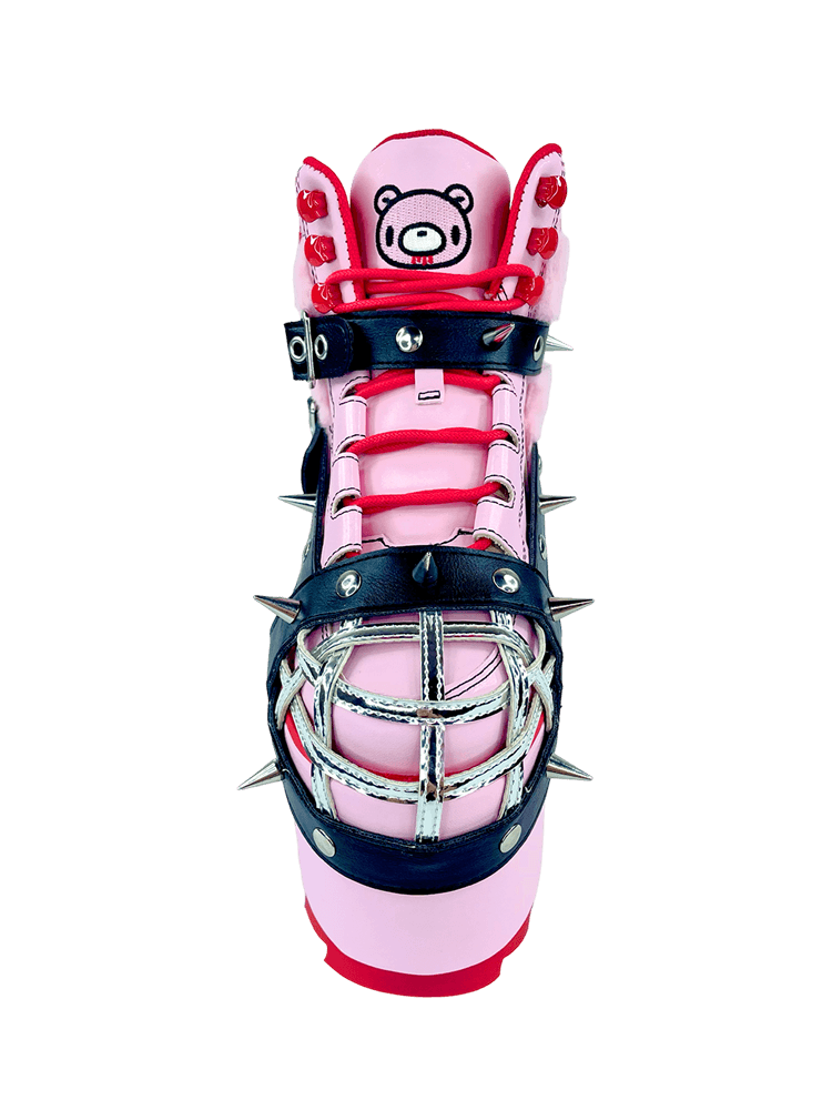 YRU X Gloomy Bear Qozmo Bondage Platform Sneakers - Pink