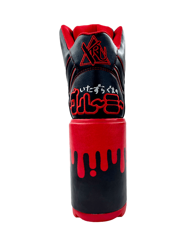 YRU X Gloomy Bear Emo Qozmo Drip Platform Sneakers- Black/Red