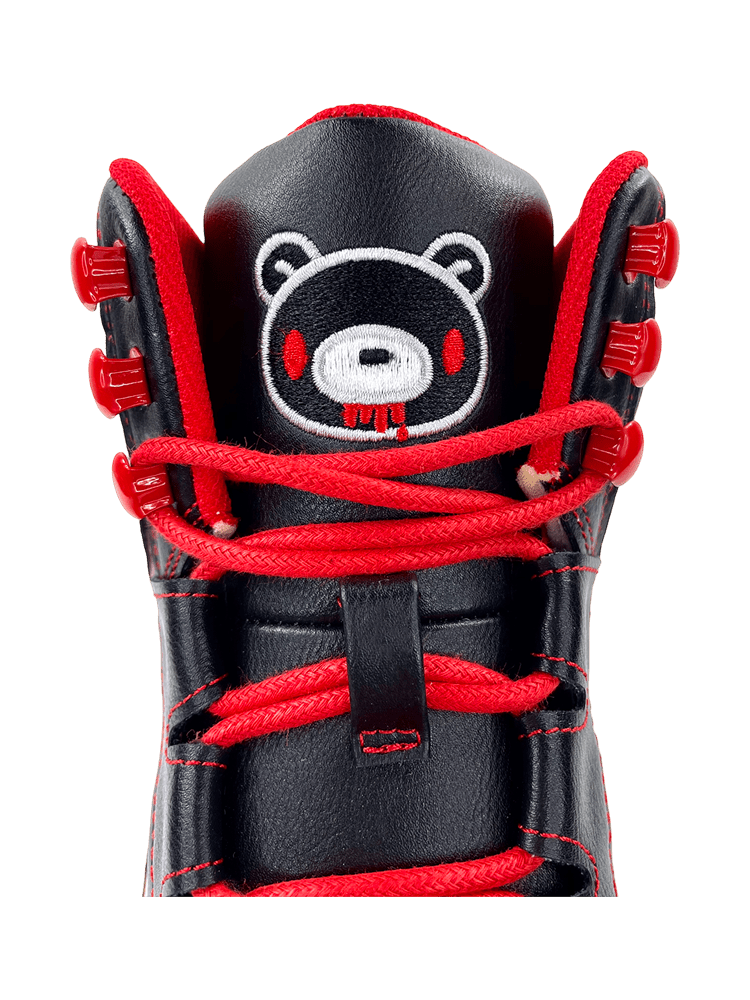 YRU X Gloomy Bear Emo Qozmo Drip Platform Sneakers- Black/Red