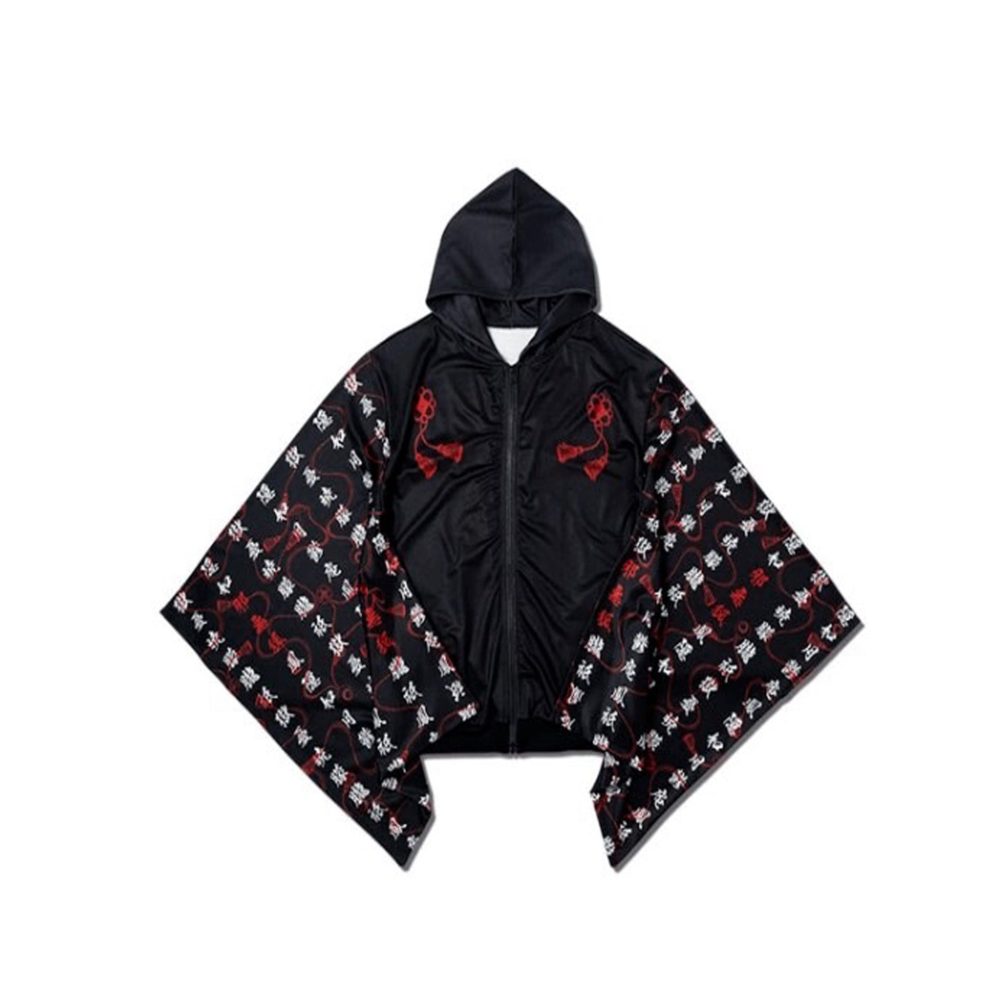 Dark NEO Japan black kimono zip hoodie