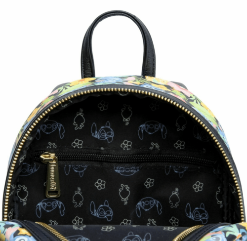 Disney Loungefly Stitch & Scrump Floral Water Color Mini Backpack