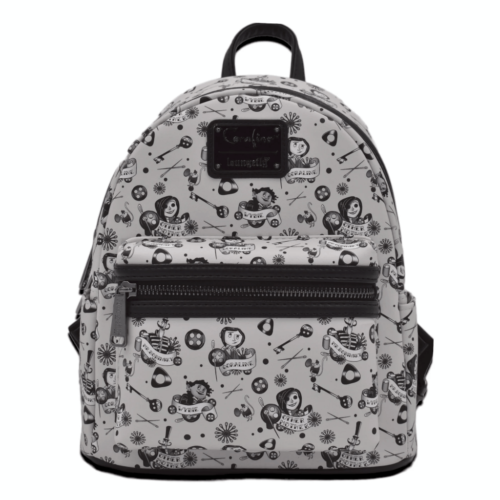 Loungefly Coraline Grey AOP Mini Backpack