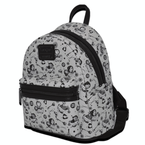 Loungefly Coraline Grey AOP Mini Backpack