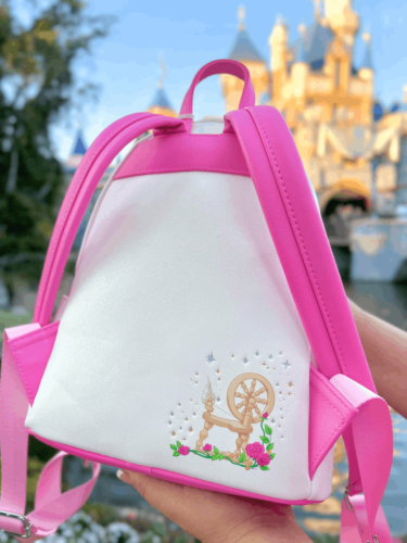 Loungefly Disney Sleeping Beauty Aurora Castle Pink Sequin Mini Backpack