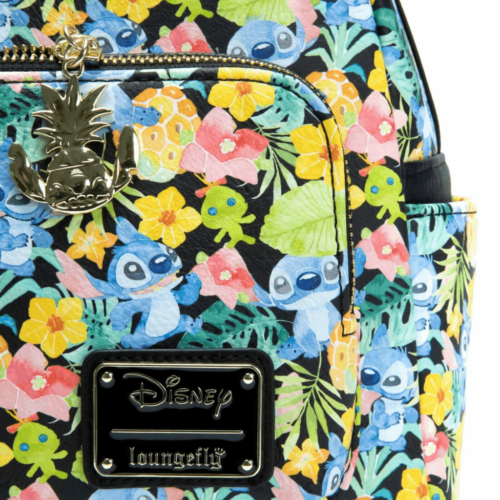 Disney Loungefly Stitch & Scrump Floral Water Color Mini Backpack