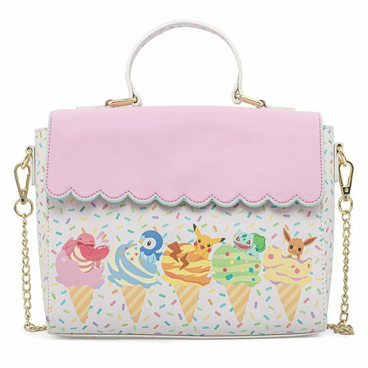 Loungefly X Pokemon Ice Cream Friends Eevee, Pikachu Scallop Crossbody Bag