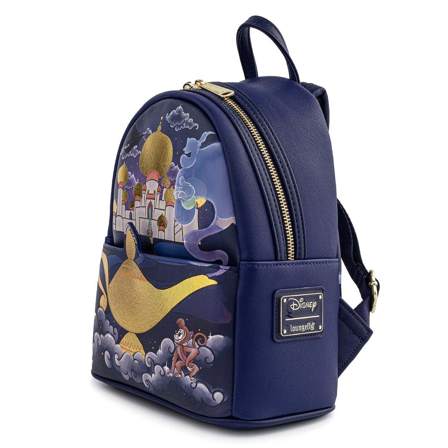 Loungefly Disney Aladdin Jasmine Castle Series Golden Genie Lamp Mini Backpack