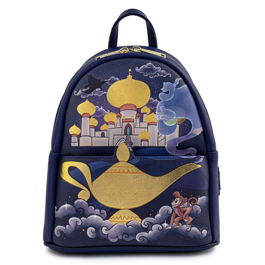 Loungefly Disney Aladdin Jasmine Castle Series Golden Genie Lamp Mini Backpack