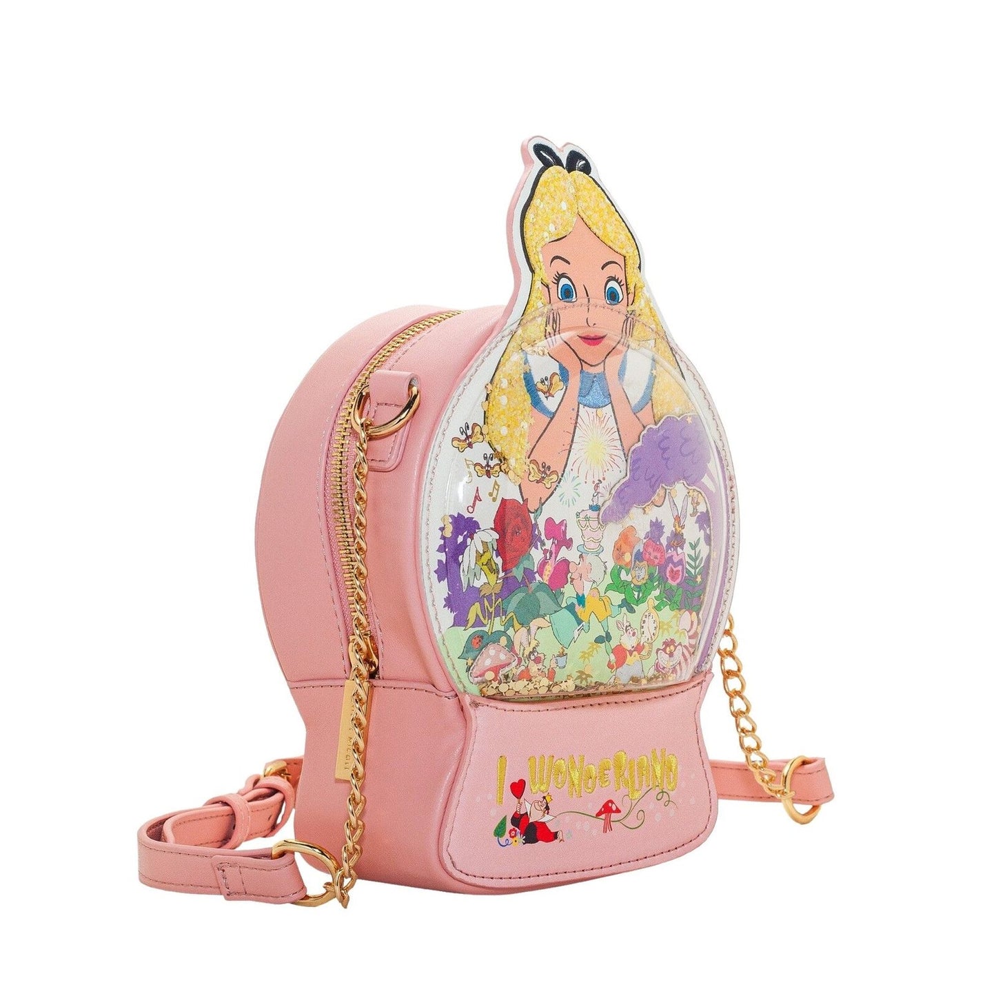 Danielle Nicole Disney Alice in Wonderland Glitter Snow Globe Crossbody Bag