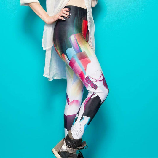 Marvel Rainbow Geometric Spiderwoman Leggings Small